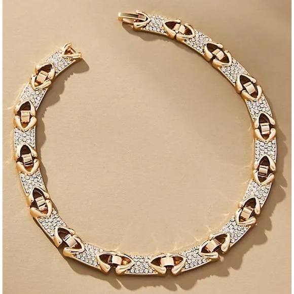 ANTHROPOLOGIE Crystal Collar Necklace - XS/S (NWT, $68 Retail) - Picture 1 of 3